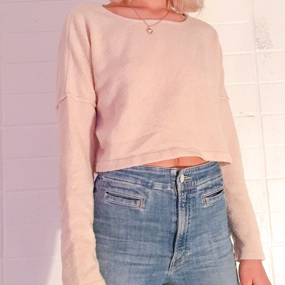 Pink Cropped Sweater
